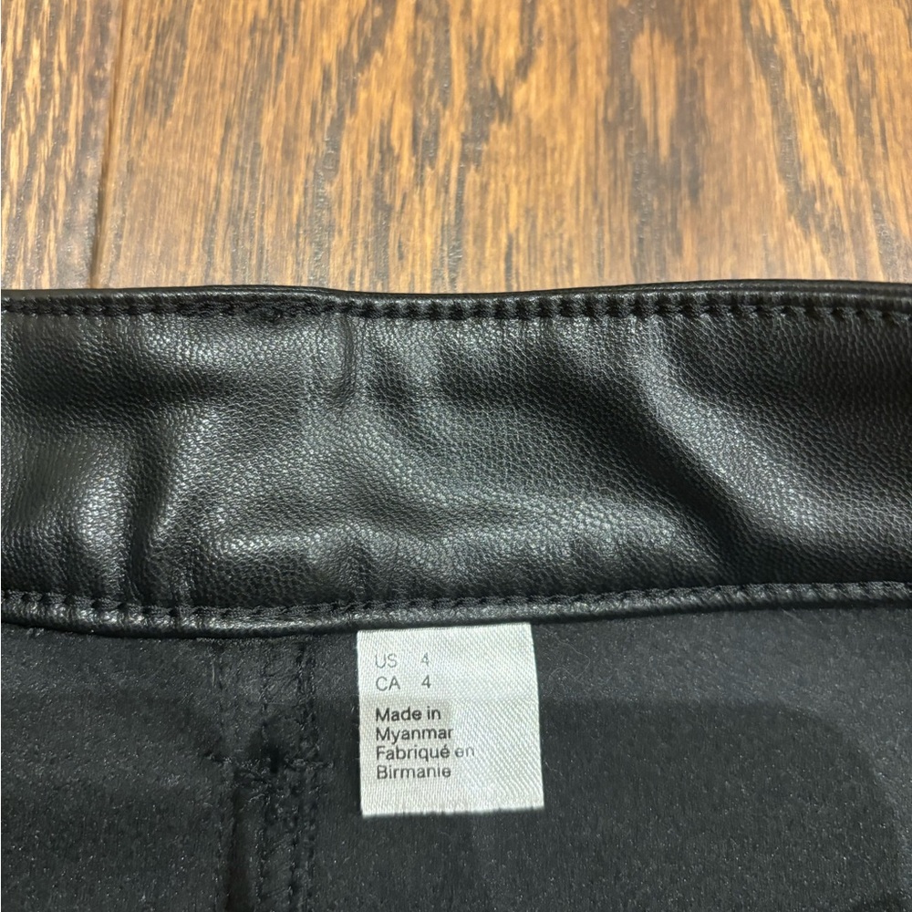 H&M Divided Leather Pants Faux Leather Women’s Size 4 - Picture 3 of 4